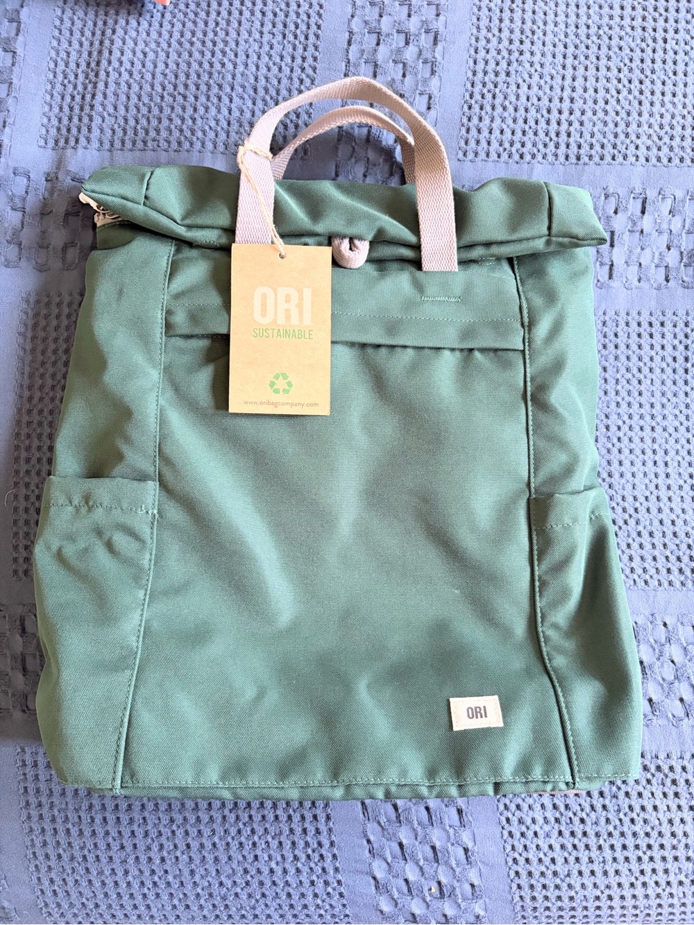 Teal Tote-Style Men's Backpack - Picture 4 of 11